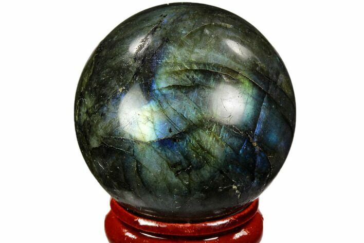 Flashy, Polished Labradorite Sphere - Great Color Play #105740